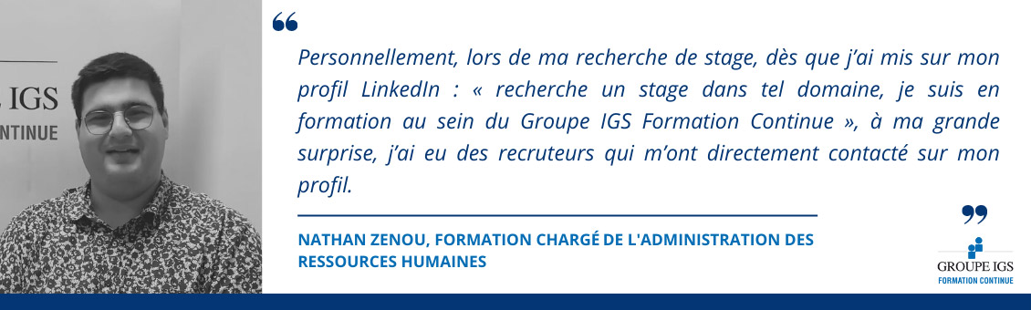 Nathan Zenou, apprenant au Groupe IGS Formation Continue - Témoignage CARH