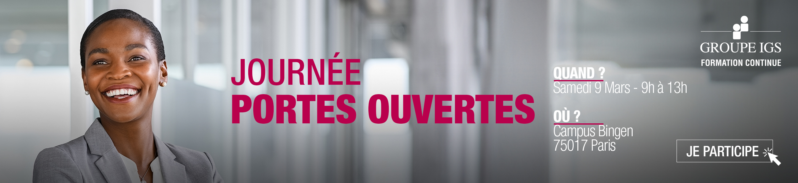 Portes ouvertes Groupe IGS Formation Continue 9 mars 2024
