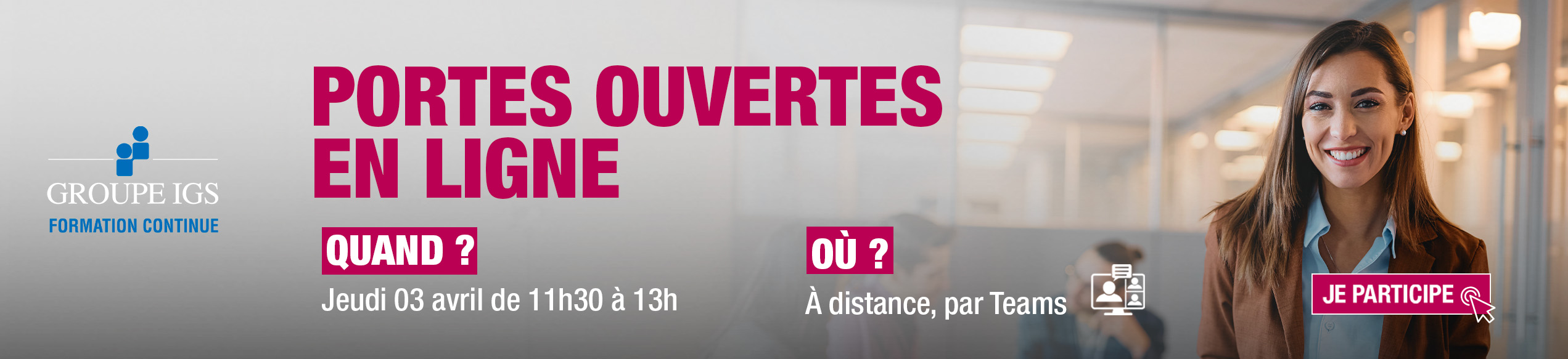webinaire portes ouvertes formation continue / reconversion rh